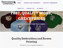 Tablet Screenshot of embroiderycreationsllc.com